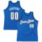 Custom Blue White-Black Authentic Throwback Basketball Jersey