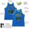 Custom Blue Black-Neon Green Authentic Throwback Basketball Jersey