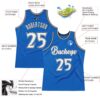 Custom Blue White-Black Authentic Throwback Basketball Jersey