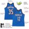 Custom Blue White-Orange Authentic Throwback Basketball Jersey