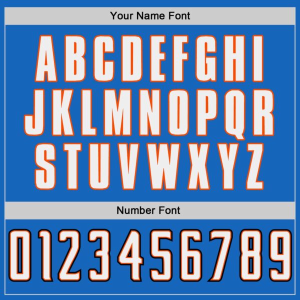 Custom Blue White-Orange Authentic Throwback Basketball Jersey