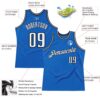 Custom Blue White-Black Authentic Throwback Basketball Jersey