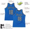 Custom Blue Gray-Black Authentic Throwback Basketball Jersey