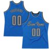 Custom Blue Gray-Black Authentic Throwback Basketball Jersey