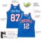 Custom Blue White-Red Authentic Throwback Basketball Jersey