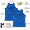 Custom Blue Blue-Navy Authentic Throwback Basketball Jersey