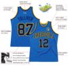 Custom Blue Navy-Gold Authentic Throwback Basketball Jersey