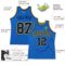 Custom Blue Navy-Gold Authentic Throwback Basketball Jersey