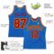 Custom Blue Red-Gold Authentic Throwback Basketball Jersey