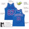 Custom Blue Purple-White Authentic Throwback Basketball Jersey
