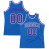 Custom Blue Purple-White Authentic Throwback Basketball Jersey
