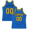 Custom Blue Gold-Black Authentic Throwback Basketball Jersey