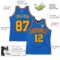 Custom Blue Gold Navy-Orange Authentic Throwback Basketball Jersey