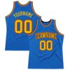 Custom Blue Gold Navy-Orange Authentic Throwback Basketball Jersey