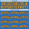 Custom Blue Gold Navy-Orange Authentic Throwback Basketball Jersey