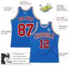 Custom Blue Red-Cream Authentic Throwback Basketball Jersey