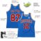 Custom Blue Red-Cream Authentic Throwback Basketball Jersey