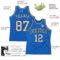 Custom Blue Gray-Black Authentic Throwback Basketball Jersey