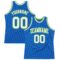 Custom Blue White-Neon Green Authentic Throwback Basketball Jersey