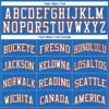 Custom Blue White Navy-Orange Authentic Throwback Basketball Jersey