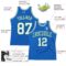 Custom Blue White-Kelly Green Authentic Throwback Basketball Jersey