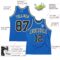 Custom Blue Black-Cream Authentic Throwback Basketball Jersey