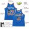 Custom Blue Vintage USA Flag-Cream Authentic Throwback Basketball Jersey
