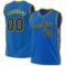 Custom Blue Black-Gold Authentic Throwback Basketball Jersey