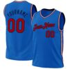 Custom Blue Red-Navy Authentic Throwback Basketball Jersey