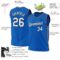 Custom Blue White-Black Authentic Throwback Basketball Jersey