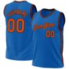 Custom Blue Orange-Black Authentic Throwback Basketball Jersey