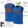 Custom Blue Orange-Black Authentic Throwback Basketball Jersey