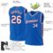 Custom Blue White-Red Authentic Throwback Basketball Jersey