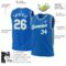 Custom Blue White-Kelly Green Authentic Throwback Basketball Jersey