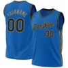 Custom Blue Black-Old Gold Authentic Throwback Basketball Jersey