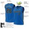 Custom Blue Black-Old Gold Authentic Throwback Basketball Jersey