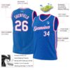 Custom Blue White-Pink Authentic Throwback Basketball Jersey