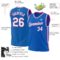 Custom Blue White-Pink Authentic Throwback Basketball Jersey