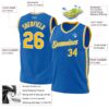 Custom Blue Gold-White Authentic Throwback Basketball Jersey