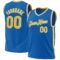 Custom Blue Gold-White Authentic Throwback Basketball Jersey