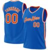 Custom Blue Orange-White Authentic Throwback Basketball Jersey