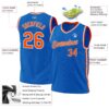 Custom Blue Orange-White Authentic Throwback Basketball Jersey