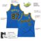 Custom Blue Black-Gold Authentic Throwback Basketball Jersey