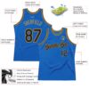 Custom Blue Black-Old Gold Authentic Throwback Basketball Jersey