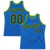 Custom Blue Black-Neon Green Authentic Throwback Basketball Jersey