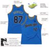Custom Blue Navy-Old Gold Authentic Throwback Basketball Jersey