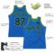 Custom Blue Navy-Neon Green Authentic Throwback Basketball Jersey