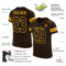 Brown0062-1 Custom Brown Brown-Gold Mesh Authentic Football Jersey
