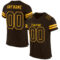 Brown0062 Custom Brown Brown-Gold Mesh Authentic Football Jersey