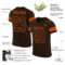 Brown0063-1 Custom Brown Brown-Orange Mesh Authentic Football Jersey